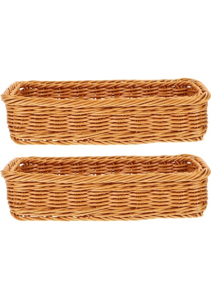 Dokuma Sepet 2 Adet Masa Üstü Için Küçük Dokuma Depolama Sepeti, Gümüş Eşya Çatal Bıçak Takımı Kavanoz Tutucusu Dokuma Sepet B (Yurt Dışından)