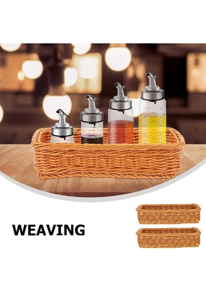 Dokuma Sepet 2 Adet Masa Üstü Için Küçük Dokuma Depolama Sepeti, Gümüş Eşya Çatal Bıçak Takımı Kavanoz Tutucusu Dokuma Sepet B (Yurt Dışından) fiyatları