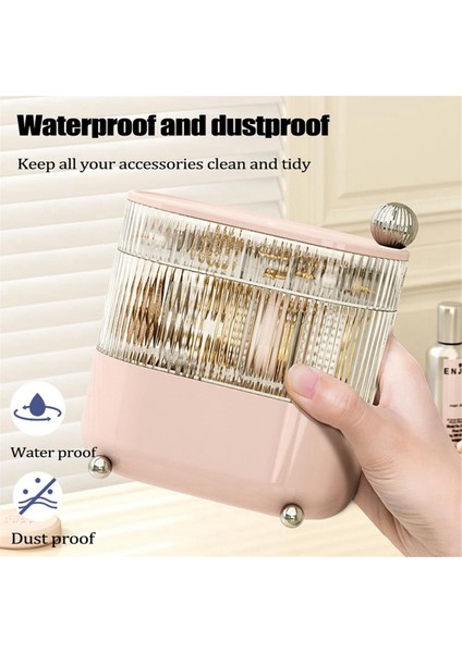 Döner Mücevher Kutuları Kozmetik Rujlar Için Çok Katmanlı Masaüstü Saklama Kutusu Kablolar Takı Makyaj Organizatörü, Pembe (Yurt Dışından) indirimleri