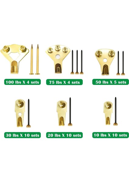 Yeni Resim Çerçevesi Hook Heavy Doubt Hook Kit 10-100 Lbs Resim Çerçeveleri, Ofis, Tuval, Saat 103PCS Için Uygun (Yurt Dışından) fiyatları