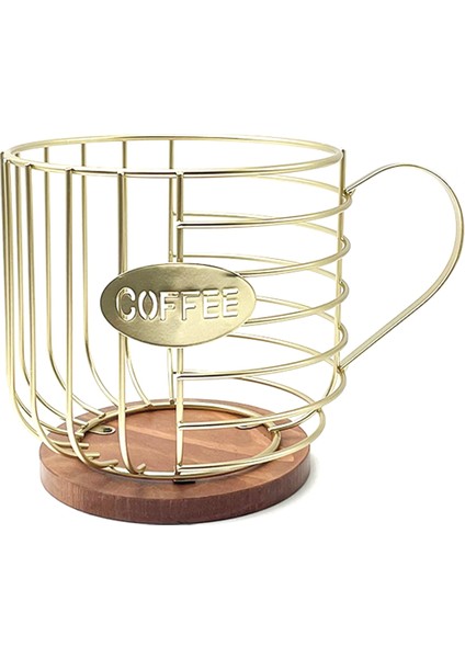 Kahve Pod Tutucu Kahve Pod Sepet Tel Kahve Pod Depolama Mutfak Aile Tezgah Pod A Için Ahşap Taban Organizatör (Yurt Dışından)