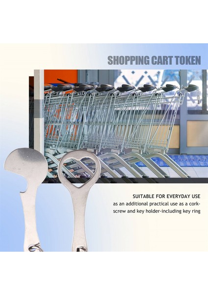 Anahtar Halka Olarak 2 Adet Paslanmaz Çelik Alışveriş Arabası Çıkarıcı Dükkan Atma Tramvay Jetonu Doğrudan Ayrılabilir (Yurt Dışından) modelleri