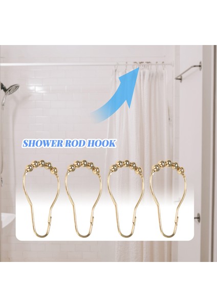 Kolay Monet Montaj Pasopar Duş Perdesi Kancalar Sürtünmesiz Paslanmaz Çelik - Duş Perdeleri Için Kolay Glide Duş Yüzükleri Çubuklar Cilalı Altın 12 Kanca Seti (Yurt Dışından) fiyatları