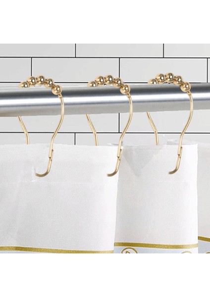 Kolay Monet Montaj Pasopar Duş Perdesi Kancalar Sürtünmesiz Paslanmaz Çelik - Duş Perdeleri Için Kolay Glide Duş Yüzükleri Çubuklar Cilalı Altın 12 Kanca Seti (Yurt Dışından) indirimleri