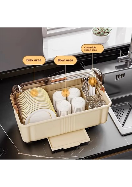 Kapaklı Büyük Yemek Çubukları Saklama Kutusu - Bulaşıklar ve Mutfaklar Için Mutfak Tezgah Düzenleyici, Drenaj Dolap Özelliği (Yurt Dışından) modelleri