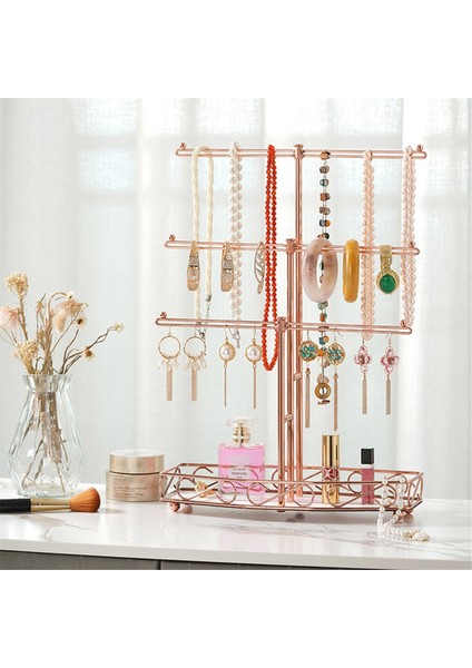 Siyah T Şeklinde Takılar Çıkarılabilir 3 Katmanlı Bilezik Depolama Raf Küpe Kolyeler Yüzük Mücevher Standı (Yurt Dışından) fiyatları