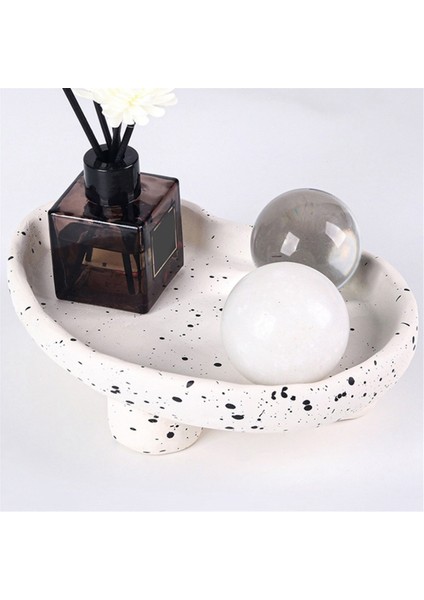 Nordic Reçine Noktaları Düzensiz Depolama Tepsisi Kek Plakası Kozmetik Tutucu Depolama Organizatör Oturma Odası Ev Dekoru, Beyaz (Yurt Dışından) indirimleri