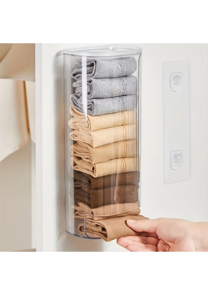 Iç Çamaşırı, Çöp Torbaları Için Duvara Monte Çekme Depolama Kutusu-Ev B Için Kapaklı Alan Tasarrufu Sağlayan Organizatör (Yurt Dışından) indirimleri