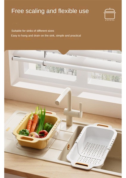 Çift Katmanlı Lavabo Süzgeç, Uzatılabilir Lavabo Süzgeç Sepeti, Sebze ve Meyveler, Mutfak Süzgeci Kehanetleri, Beyaz (Yurt Dışından) fiyatları