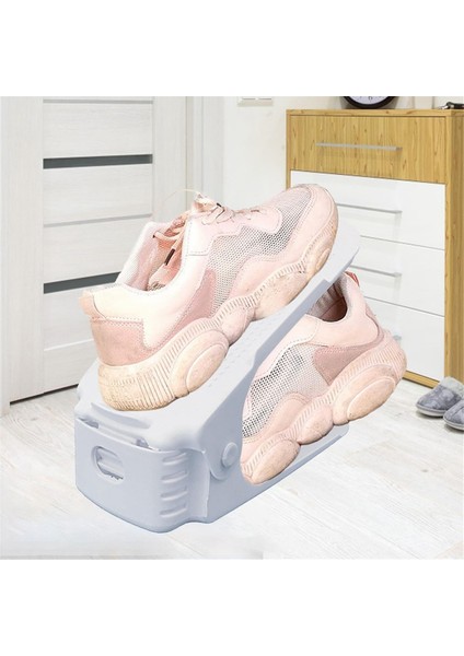 10 Adet Çift Katmanlı Boşluk Tasarruflu Ayakkabı Rafı Depolama Tutucu, Kaymaz Ayakkabılar Düzenleyici Depolama Fikri, Gri (Yurt Dışından) indirimleri