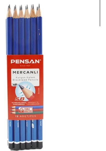 Kurşun Kalem Mercanlı 48 Adet modelleri