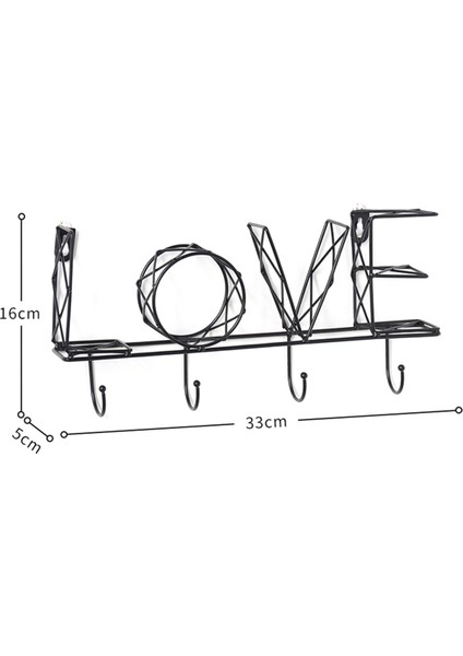 Ev Yatak Odası Aksesuarları Için Aşk Mektubu Kanca Dekorasyonu Anahtar Tutucu Duvar Kat Raf Hook Askı Houseker Houseker Stand (Yurt Dışından) fırsatları