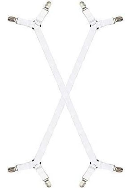 2pcs Ayarlanabilir Elastik Sırıştırıcılar Tutucu Tutucu Kayış Klipsi Yataklar Için Yatak Kapakları Kanepe Yastığı (Beyaz) (Yurt Dışından)