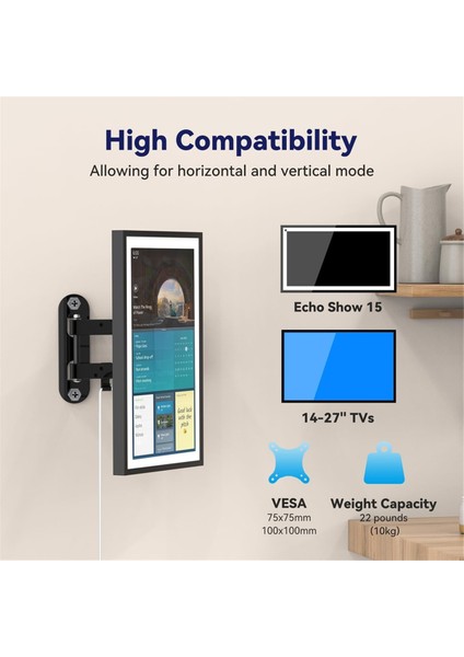 Echo Show 15, Ayarlanabilir Gösteri 15 Duvar Montaj Braketi, Döner Yatay Veya Dikey, Uzatma Duvarı Montaj Standı (Yurt Dışından) indirimleri