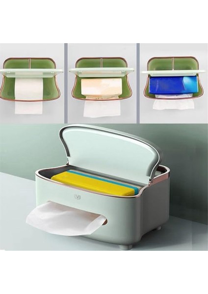 Çok Fonksiyonel Reklam Öğeleri Doku Kutusu Tutucu Cep Telefonu Yuvası Dekorasyon Doku Tutucu Ev, Mavi (Yurt Dışından) fırsatları