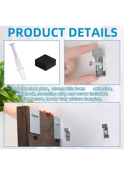 6 Pack Kendi Yapışkanlı Çamaşır Askıları 8.0 x 8.0 cm Hook Yapışkan Resim Aynalar ve Asma Sanat Için Asma Tahtası Kiti (Yurt Dışından) modelleri