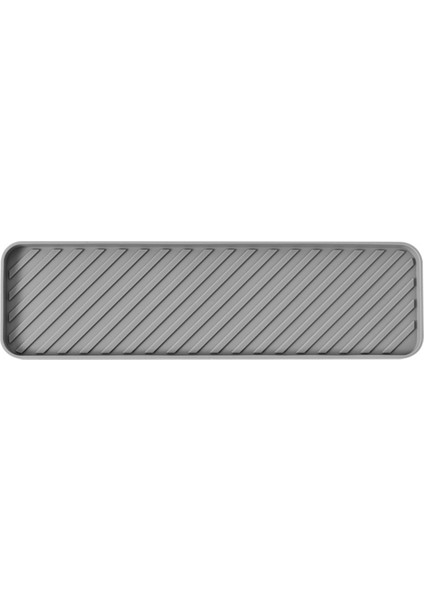 Tepsi Placemat Baharat Şişe Raf Yalıtılmış Çay Fincanı Depolama Mat Mutfak Sabun Tepsisi Silikon Lavabo Tepsi Gri (Yurt Dışından)