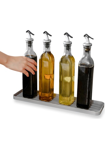 Tepsi Placemat Baharat Şişe Raf Yalıtılmış Çay Fincanı Depolama Mat Mutfak Sabun Tepsisi Silikon Lavabo Tepsi Gri (Yurt Dışından) fiyatları