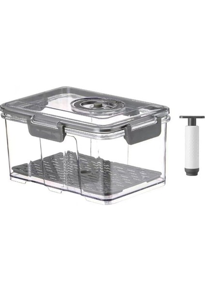 Vakum Gıda Depolama Konteyneri Şeffaf Buzdolabı Organizatör Drenaj Net Kapasiteli Mutfak Gri M Için Gıda Dağıtıcı (Yurt Dışından)