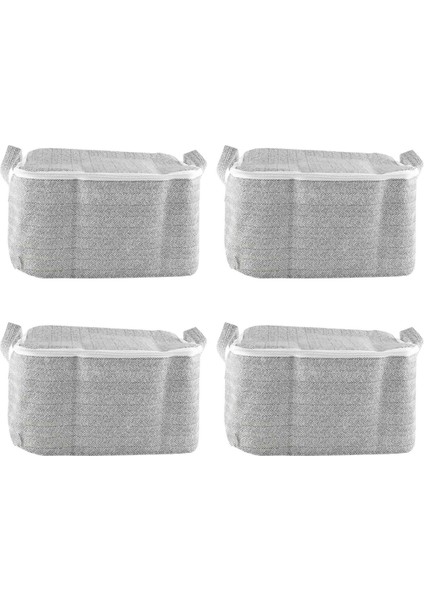 4pcs Fermuar Depolama Çantası Giysileri Depolama Çantası, Taşınabilir Depolama Çantası Kış Kupası Depolama Kutusu, Mevsimsel Depolama Için Uygun (Yurt Dışından)