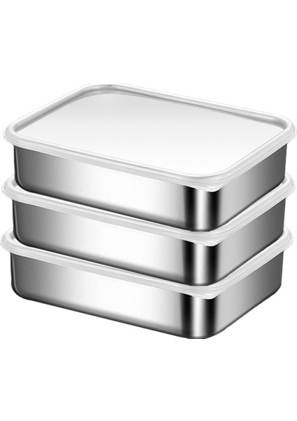 Gıda Depolama Için Paslanmaz Çelik Kaplar, Gıda Depolama Bento Kutu Kabı, Sızıntı Geçirmez Silikon Kapak Bulaşık Makinesi Güvenli (Yurt Dışından)