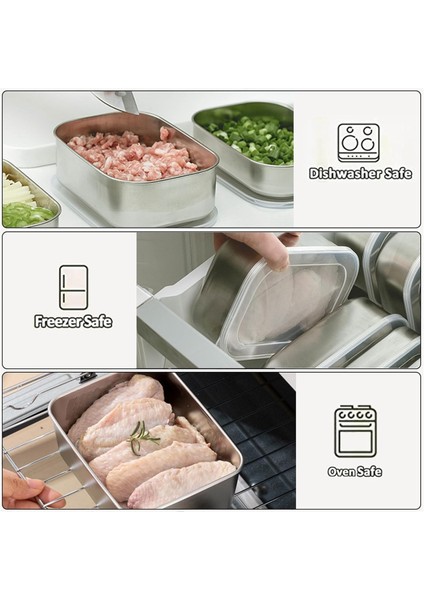 Gıda Depolama Için Paslanmaz Çelik Kaplar, Gıda Depolama Bento Kutu Kabı, Sızıntı Geçirmez Silikon Kapak Bulaşık Makinesi Güvenli (Yurt Dışından) indirimleri