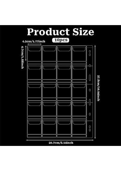 10 Pocket Coin Toplama Sayfaları Için 9 Delikli Para Albümü Albüm Toplama Kolları Çoğu Para Damgası Rozeti Vb. (Yurt Dışından) fiyatları