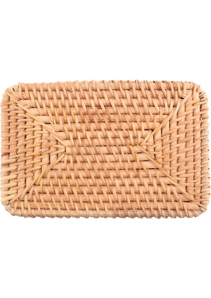 El Dokuması Dikdörtgen Rattan Hasır Sepet Meyve Çayı Atıştırmalık Piknik Kozmetik Saklama Kutusu Mutfak Ev Araçları-S (Yurt Dışından) indirimleri