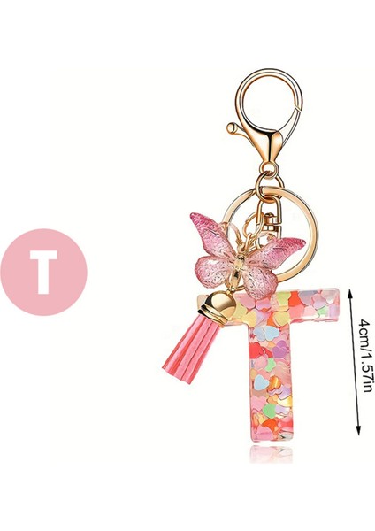 W Style Mektup Kolye Pembe Sevimli Ilk Anahtar Kez Kelebek Anahtarlık (Yurt Dışından) fiyatları