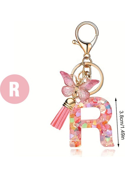 W Style Mektup Kolye Pembe Sevimli Ilk Anahtar Kez Kelebek Anahtarlık (Yurt Dışından) modelleri