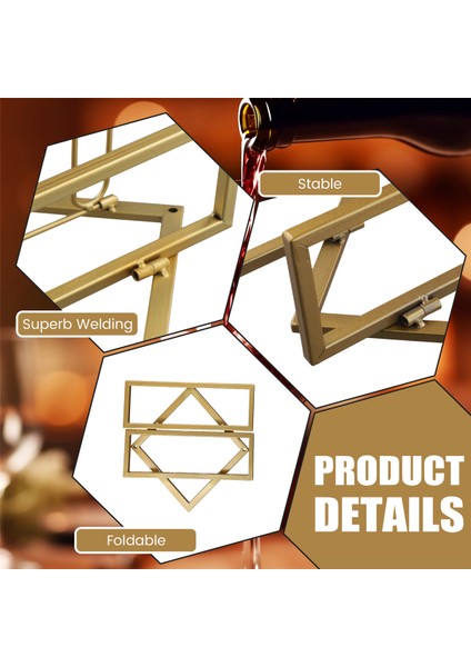 Duvara Monte Edilmiş Şarap Rafı Şişe Cam Tutucu Depolama Organizatör Şarap Şişesi Raf Altın (Yurt Dışından) indirimleri