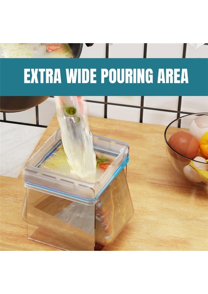 Fermuar Kapatma Çantası Için Gıda Depolama Torbası Tutucu, Bol Raf Standı/dondurucu Çanta Tutucu/sandviç Torbası, Dolgu Kolaya (Yurt Dışından) fırsatları