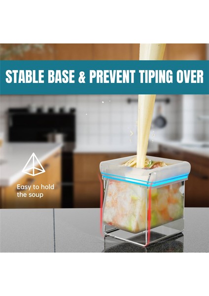 Fermuar Kapatma Çantası Için Gıda Depolama Torbası Tutucu, Bol Raf Standı/dondurucu Çanta Tutucu/sandviç Torbası, Dolgu Kolaya (Yurt Dışından) indirimleri