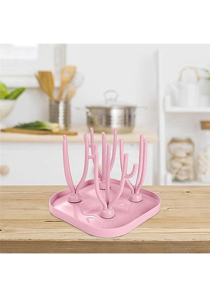 Boşaltma Bardağı Biberon Şişe Raf Uygun Kurutma Rafı Su Kupası Kurutma Raf Kurutma Çenesi (Pembe) (Yurt Dışından) fırsatları