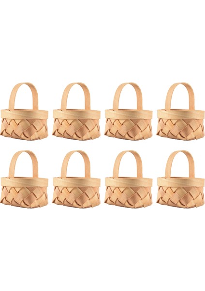 8pcs Mini Dokuma Sepetleri Parti Favorileri Için Kulplu El Sanatları Dekor Fotoğraf Prop (Yurt Dışından) fiyatları