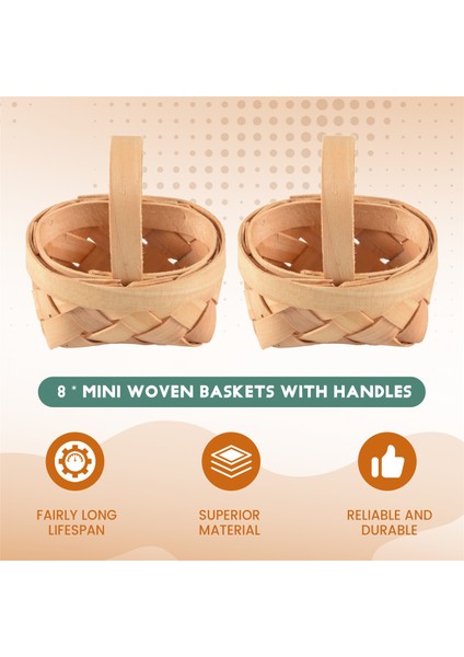 8pcs Mini Dokuma Sepetleri Parti Favorileri Için Kulplu El Sanatları Dekor Fotoğraf Prop (Yurt Dışından) fırsatları