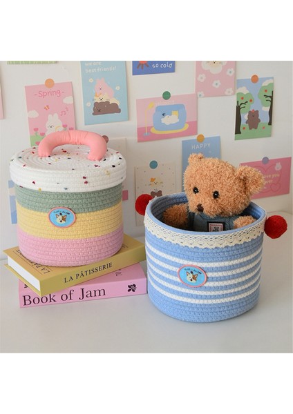 Dokuma Depolama Sepeti Oturma Odası Desktop Sundurum Depolama Sepet Oyuncak Saklama Kutusu A (Yurt Dışından) fiyatları