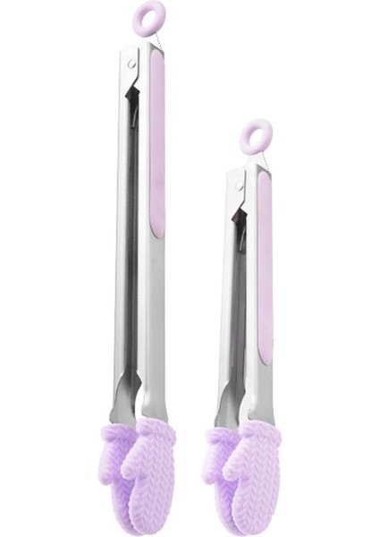 Barbekü Ekmek ve Food Clips Yüksek Sıcaklık Anti-Ölçekli Genişletilmiş Biftek Klipsleri Barbekü Araçları Mor (Yurt Dışından)