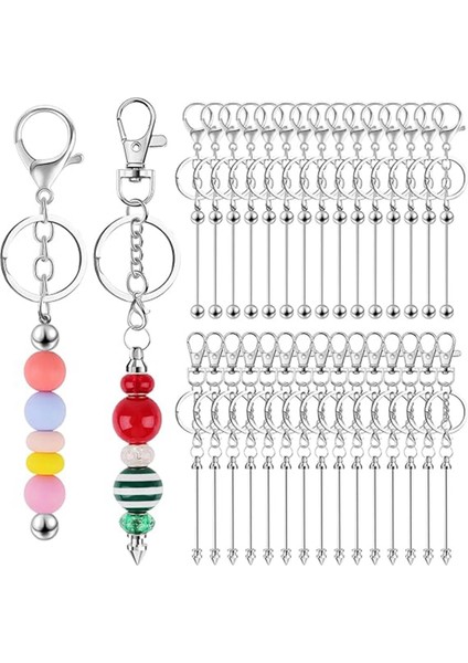 Boncuklu Anahtarlık Çubukları, Metal Boncuk Anahtarlık Çubukları Boncuklar Dıy Boş Anahtar Zinciri Dıy Için Çıkarılabilir Boncuklu Anahtarlık Çubukları (Yurt Dışından)