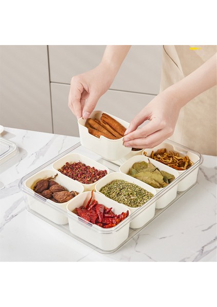 Kapaklı Bölünmüş Servis Tepsisi ve 8 Bölmeli Plastik Meze Tepsisi ile Taşınabilir Atıştırmalık Tabağı Organizatör (Yurt Dışından) fiyatları