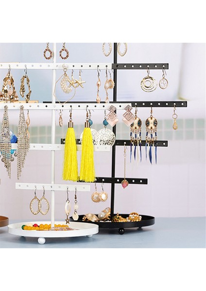Siyah 3 Katmanlı Basit Küpe Depolama Rafı Küpe Standı Takı Ekran Stand Küpe Kolyeleri Yüzük Takı Standı (Yurt Dışından) modelleri