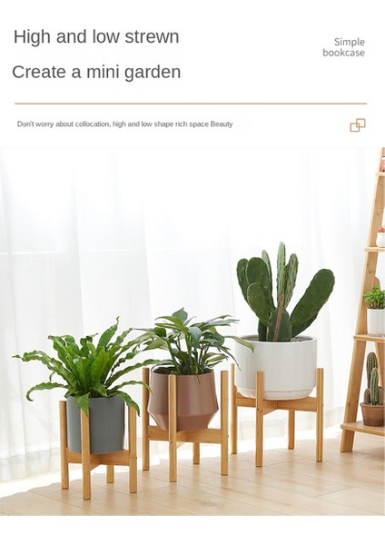 Bonsai Ekran Standı Ahşap Saksı Standı Bitki Ahşap Stant Ev Dekorasyon Bahçecilik Malzemeleri, L (Yurt Dışından)