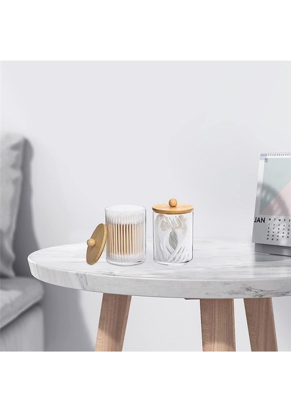 6 Paket Pamuklu Swab Saklama Kutusu, Bambu Kapaklı Ilaç Şişeleri, Pamuklu Swab Ped Dağıtıcı Için, Banyo Kavanoz Organizatörü (Yurt Dışından) modelleri