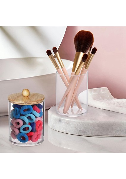 6 Paket Pamuklu Swab Saklama Kutusu, Bambu Kapaklı Ilaç Şişeleri, Pamuklu Swab Ped Dağıtıcı Için, Banyo Kavanoz Organizatörü (Yurt Dışından) indirimleri