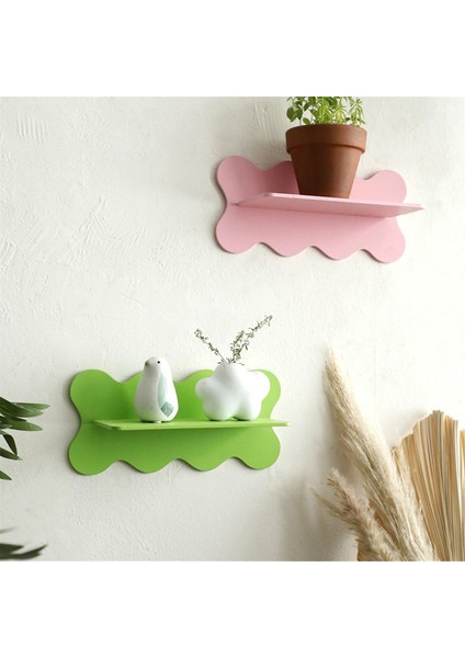 Ahşap Dalgalı Depolama Rafı Duvar Rafı Ev Dekorasyon Yeşil (Yurt Dışından) fiyatları