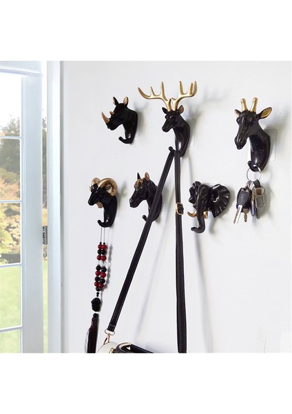 Havlu Kancası Duvar Asılı Geyik Başı Kıyafetleri Askı Odası Zanaat Dekorasyon Duvar Dekorasyon Kancası, 6 Adet (Yurt Dışından) fırsatları