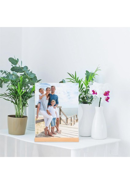 Akrilik Işaret Tutucu, 4 Paket, 8.5X11 Inç, L/t Şekil Nemen Akerik Çerçeveler Ahşap Tabanı, Masa Menüsü Ofis Standı (Yurt Dışından) modelleri