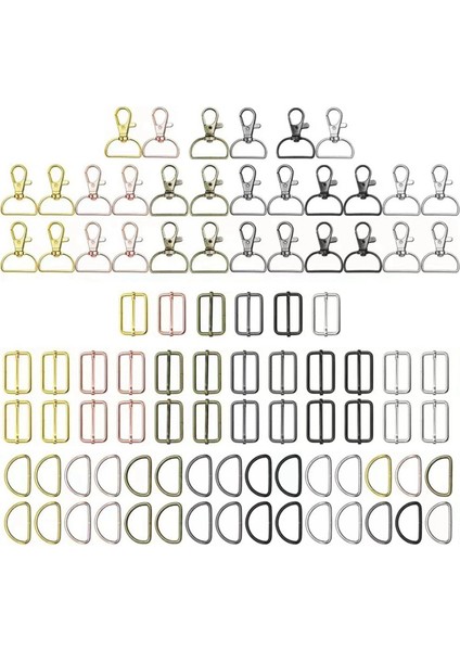 90 Pc Döner Kıvrık Snap Hooks ve D Halkaları Anahtarlık Yapma ve Dikiş Projesi Için Anahtarlık Klipsi Kanca Hook Pençe Kelesi (Yurt Dışından)