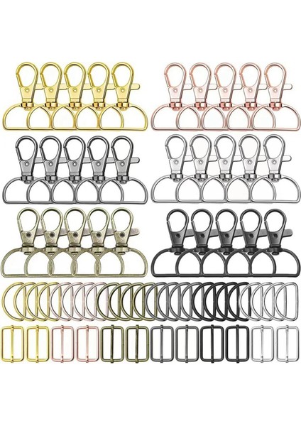 90 Pc Döner Kıvrık Snap Hooks ve D Halkaları Anahtarlık Yapma ve Dikiş Projesi Için Anahtarlık Klipsi Kanca Hook Pençe Kelesi (Yurt Dışından) fiyatları