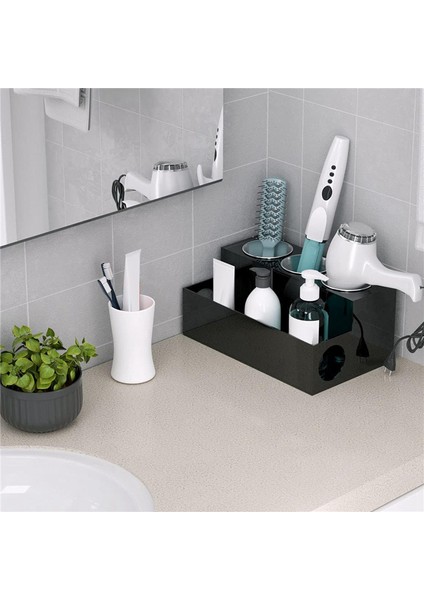 Saç Araçları Organizatör Saç Kurutucu Taşıyıcı Tezgah Darbe Kurutma Standı Vanity Banyo Için Depolama 3 Bardak Siyah (Yurt Dışından) fırsatları